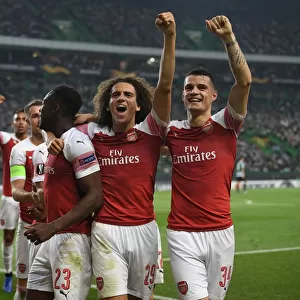 Celebrating a Goal: Welbeck, Guendouzi, and Xhaka (Sporting Lisbon vs Arsenal, 2018-19)
