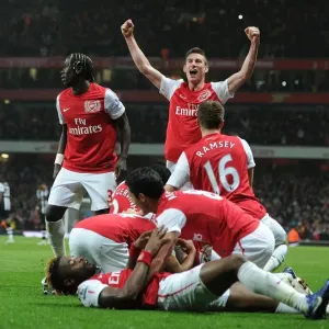 Celebrating the Second Goal: Arsenal's Victory Moment against Newcastle United (2011-12) Celebrating the Second Goal: Arsenal's Victory Moment against Newcastle United (2011-12)