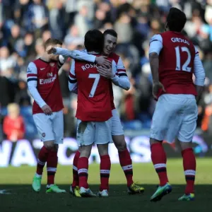 Celebrating Victory: Koscielny and Rosicky Rejoice After Arsenal's Win at West Bromwich Albion, 2013 Celebrating Victory: Koscielny and Rosicky Rejoice After Arsenal's Win at West Bromwich Albion, 2013