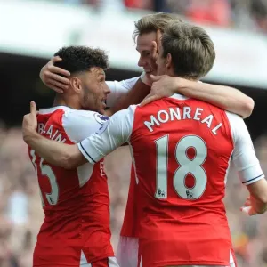 Celebrating Victory: Oxlade-Chamberlain, Holding, and Monreal Rejoice After Arsenal's Goals vs Manchester United (2016-17) Celebrating Victory: Oxlade-Chamberlain, Holding, and Monreal Rejoice After Arsenal's Goals vs Manchester United (2016-17)