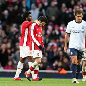 Cesc Fabregas and Alex Song (Arsenal). Cesc Fabregas is substituted after scoring two goals
