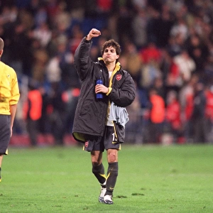 Cesc Fabregas (Arsenal) celebrates at the final whistle