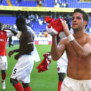 Cesc Fabregas (Arsenal) celebrates after the match