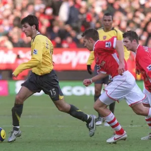 Cesc Fabregas (Arsenal) Darren Ambrose and Bryan Hughes (Charlton) Cesc Fabregas (Arsenal) Darren Ambrose and Bryan Hughes (Charlton)