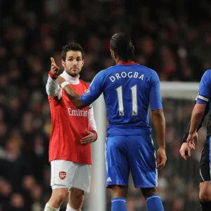 Cesc Fabregas (Arsenal) Didier Drogba (Chelsea). Arsenal 3: 1 Chelsea. Barclays Premier League