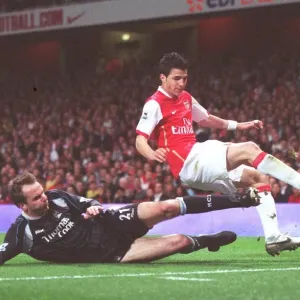 Cesc Fabregas (Arsenal) Dietmar Hamann (Man City) manager before the match Cesc Fabregas (Arsenal) Dietmar Hamann (Man City) manager before the match