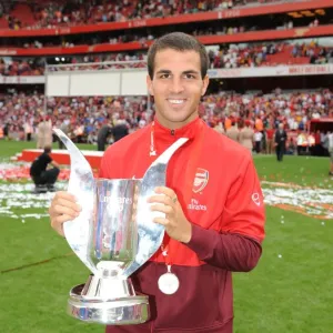 Cesc Fabregas Print with Emirates Cup Trophy Cesc Fabregas Print with Emirates Cup Trophy