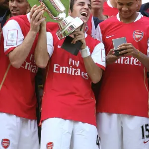 Cesc Fabregas (Arsenal) with the Emirates trophy