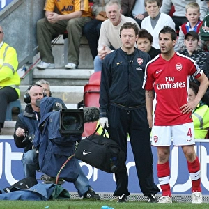 Cesc Fabregas (Arsenal) with physio Colin Lewin