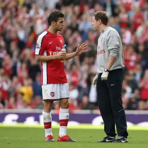 Cesc Fabregas with Arsenal physio Colin Lewin Cesc Fabregas with Arsenal physio Colin Lewin