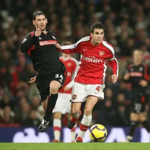 Cesc Fabregas (Arsenal) Rory Delap (Stoke City). Arsenal 2: 0 Stoke City