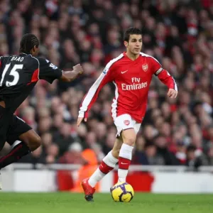 Cesc Fabregas (Arsenal) Salif Diao (Stoke). Arsenal 2: 0 Stoke City. Barclays Premier League