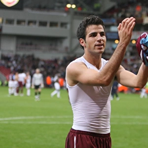 Cesc Fabregas celebrates at the end of the match