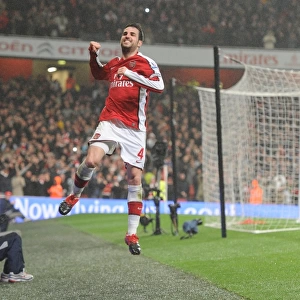 Cesc Fabregas celebrates scoring the 2nd Arsenal goal. Arsenal 2: 0 West Ham United