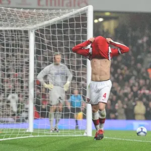 Cesc Fabregas celebrates scoring the 2nd Arsenal goal. Arsenal 2: 0 West Ham United