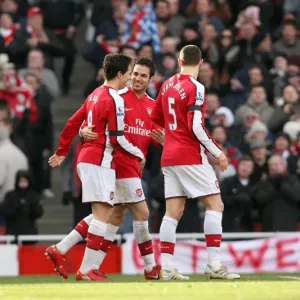 Cesc Fabregas celebrates scoring Arsenals 1st goal with Samir Nasri Cesc Fabregas celebrates scoring Arsenals 1st goal with Samir Nasri