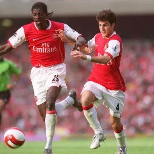 Cesc Fabregas and Emmanuel Adebayor (Arsenal)