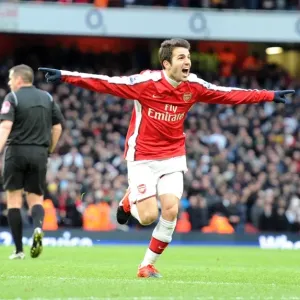 Cesc Fabregas Euphoric Moment: Arsenal's First Goal Against Aston Villa (3-0), Barclays Premier League, 2009 Cesc Fabregas Euphoric Moment: Arsenal's First Goal Against Aston Villa (3-0), Barclays Premier League, 2009