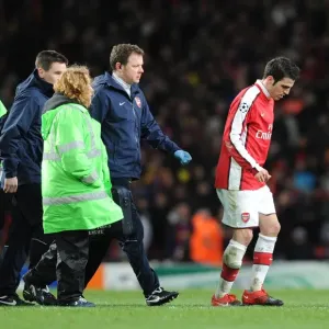 Cesc Fabregas Injured: Arsenal Captain Limps Off Against Barcelona in UEFA Champions League Quarterfinal Cesc Fabregas Injured: Arsenal Captain Limps Off Against Barcelona in UEFA Champions League Quarterfinal