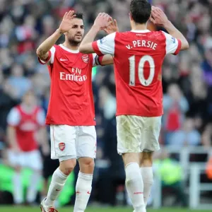 Cesc Fabregas and Robin van Persie (Arsenal). Arsenal 2: 0 Wolverhampton Wanderers