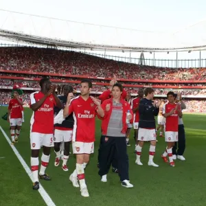 Cesc Fabregas and Samir Nasri Print: Arsenal Players Thanking Fans