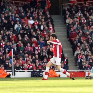 Cesc Fabregas scores Arsenals 1st goal past Brian Jensen (Burnley) Cesc Fabregas scores Arsenals 1st goal past Brian Jensen (Burnley)