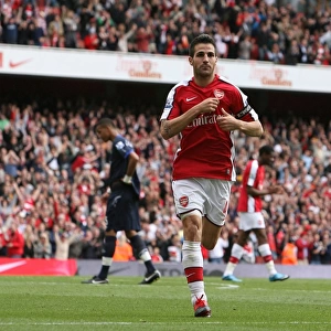 Cesc Fabregas's Euphoric Goal Celebration: Arsenal's Thrilling 6-2 Victory Over Blackburn Rovers in the Premier League