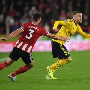 Print of Calum Chambers vs Enda Stevens at Bramall Lane