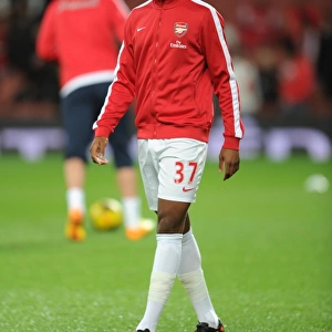 Chuba Akpom (Arsenal) before the match. Arsenal 2: 0 Liverpool. Barclays Premier League