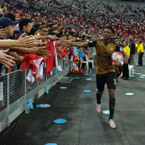 Chuba Akpom Scores and Celebrates Epic Goal with Arsenal Fans in Arsenal v Singapore XI Match, 2015