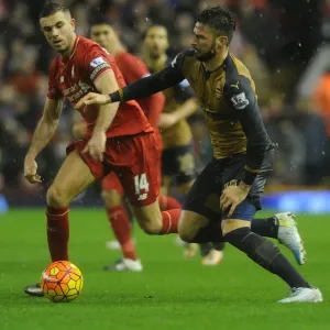 Clash at Anfield: Olivier Giroud vs. Jordan Henderson - Premier League Showdown Clash at Anfield: Olivier Giroud vs. Jordan Henderson - Premier League Showdown