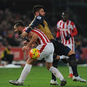 Clash at the Britannia: Giroud vs. Pieters, Stoke City vs. Arsenal, Premier League 2015-16