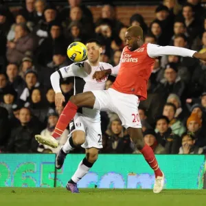 Clash at Craven Cottage: Johan Djourou vs. Clint Dempsey, Fulham vs. Arsenal, Premier League, 2012