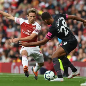 Clash at Emirates: Monreal vs Calvert-Lewin in Arsenal's Battle Against Everton (2018-19)
