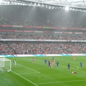 Clash at the Emirates: Saka's Thwarted Effort vs. Mendy's Save - Arsenal vs. Chelsea, 2021-22 Premier League