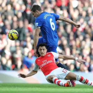 Clash at Emirates: Sanchez vs Jagielka - Arsenal vs Everton, Premier League 2014-15 Clash at Emirates: Sanchez vs Jagielka - Arsenal vs Everton, Premier League 2014-15