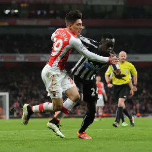 Clash of Forces: Bellerin vs. Tiote - Arsenal vs. Newcastle United, Premier League, 2014 Clash of Forces: Bellerin vs. Tiote - Arsenal vs. Newcastle United, Premier League, 2014