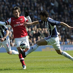 Clash at The Hawthorns: Rosicky vs. Yacob, Arsenal vs. West Bromwich Albion, Premier League, 2012-13