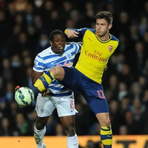 Clash at Loftus Road: Olivier Giroud vs Nedum Onuoha - Arsenal vs Queens Park Rangers, Premier League 2014-15
