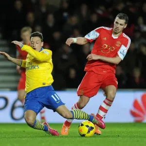 Clash of Midfield Maestros: Ozil vs. Schneiderlin, Southampton vs. Arsenal, Premier League 2013-14 Clash of Midfield Maestros: Ozil vs. Schneiderlin, Southampton vs. Arsenal, Premier League 2013-14