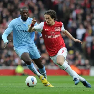 Clash of Midfield Maestros: Rosicky vs. Yaya Toure - Arsenal v Manchester City, Premier League, 2012 Clash of Midfield Maestros: Rosicky vs. Yaya Toure - Arsenal v Manchester City, Premier League, 2012