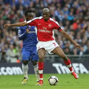 Clash of Midfield Titans: Arsenal's Abou Diaby vs Chelsea's Michael Essien, FA Cup Semi Final, Wembley Stadium, 2009 Clash of Midfield Titans: Arsenal's Abou Diaby vs Chelsea's Michael Essien, FA Cup Semi Final, Wembley Stadium, 2009