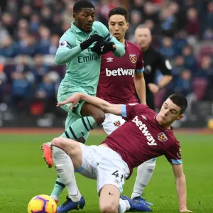 Clash of Midfielders: Ainsley Maitland-Niles vs. Declan Rice - West Ham United vs. Arsenal FC, Premier League Clash of Midfielders: Ainsley Maitland-Niles vs. Declan Rice - West Ham United vs. Arsenal FC, Premier League