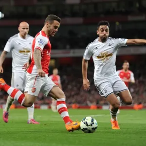 Clash of Midfielders: Jack Wilshere vs Neil Taylor - Arsenal vs Swansea City, Premier League 2014/15 Clash of Midfielders: Jack Wilshere vs Neil Taylor - Arsenal vs Swansea City, Premier League 2014/15