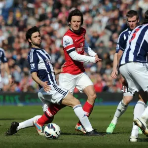 Clash of Midfielders: Rosicky vs. Yacob - West Bromwich Albion vs. Arsenal, Premier League 2012-13 Clash of Midfielders: Rosicky vs. Yacob - West Bromwich Albion vs. Arsenal, Premier League 2012-13