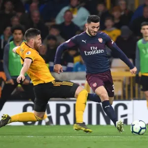 Clash at Molineux: Wolverhampton Wanderers vs. Arsenal FC, Premier League 2018-19 - Sead Kolasinac Faces Off Against Matt Doherty Clash at Molineux: Wolverhampton Wanderers vs. Arsenal FC, Premier League 2018-19 - Sead Kolasinac Faces Off Against Matt Doherty