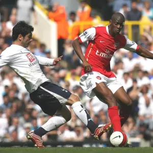 Clash of Rivals: Abu Diaby vs. Ricardo Rocha - The Intense Rivalry between Arsenal's Diaby and Tottenham's Rocha during the 2006-07 FA Premiership Match at White Hart Lane Clash of Rivals: Abu Diaby vs. Ricardo Rocha - The Intense Rivalry between Arsenal's Diaby and Tottenham's Rocha during the 2006-07 FA Premiership Match at White Hart Lane