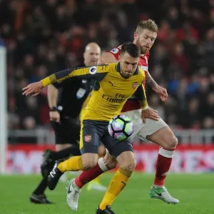Clash at Riverside: Ramsey vs. Clayton in Middlesbrough vs. Arsenal, Premier League 2016-17 Clash at Riverside: Ramsey vs. Clayton in Middlesbrough vs. Arsenal, Premier League 2016-17