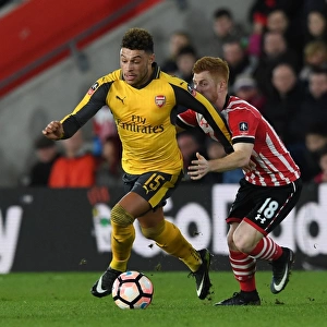 Clash at St. Mary's: Oxlade-Chamberlain vs. Reed in FA Cup Showdown (Southampton v Arsenal, 2017)