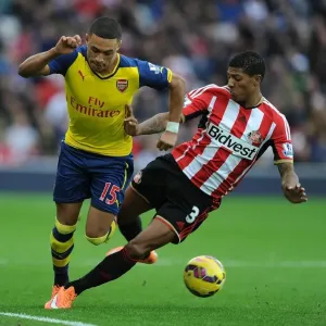 Clash at the Stadium of Light: Oxlade-Chamberlain vs. van Aanholt in Sunderland v Arsenal, Premier League 2014/15